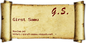Girst Samu névjegykártya
